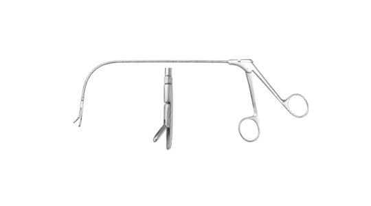 H196 vocal cord polyp forceps (half the push rod, movable head)