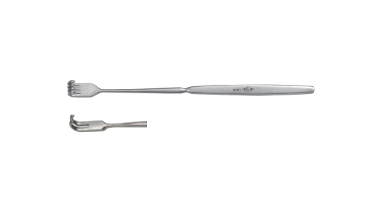 Tonsil retractor H258 (sharp, two hook)
